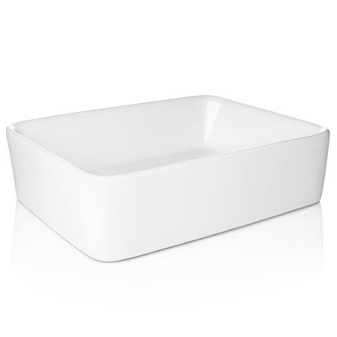 19 x 15-in Rectangular White Ceramic Sink Modern Bathroom